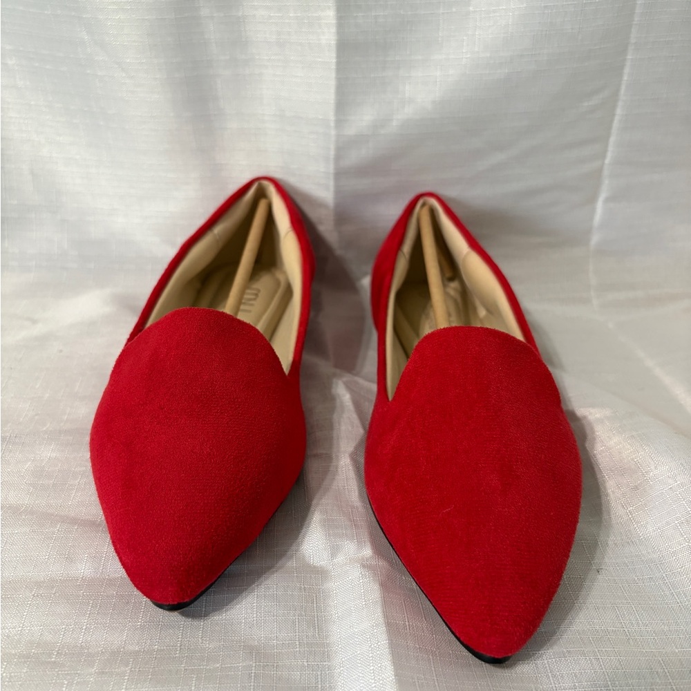 Musshoe Red Suede Flats